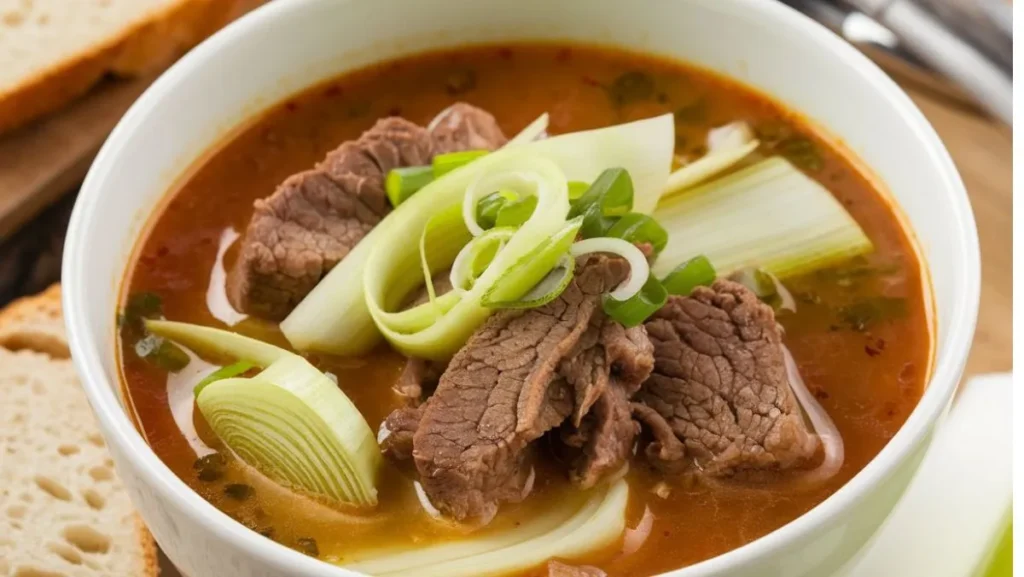 Soup Using Leeks and Beef